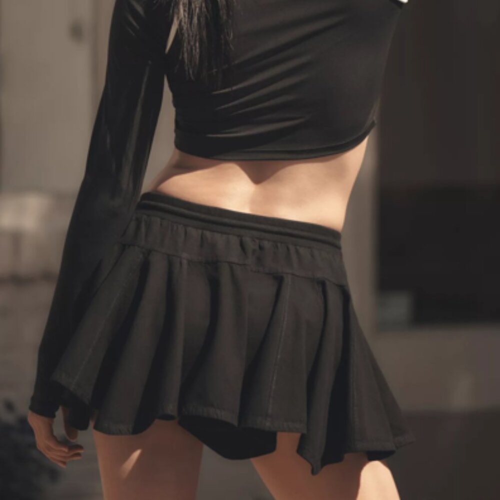 Daily Practice by Anthropologie Courtside Mini Skirt Size Large Black NWT - Picture 9 of 11